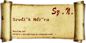Szvák Nóra névjegykártya