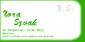 nora szvak business card